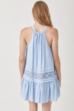 Halter Neck Trim Lace with Folded Detail Dress