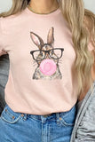 Glasses Bunny Bubblegum Easter Graphic Tee