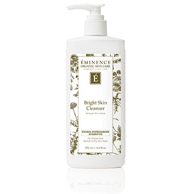 Brighten the appearance of skin and reduce the signs of aging with the help of our Bright Skin Cleanser. For normal to dry skin types, this cleanser uses two actives – Gigawhite and a Natural Hydroquinone Alternative – to give skin the appearance of being brighter and younger looking. Cruelty-free and formulated without parabens, sodium lauryl sulfates, synthetic dyes, petrochemicals, animal by-products, phthalates, GMOs and triclosan.  Retail Size: 8.4 oz / 250 ml